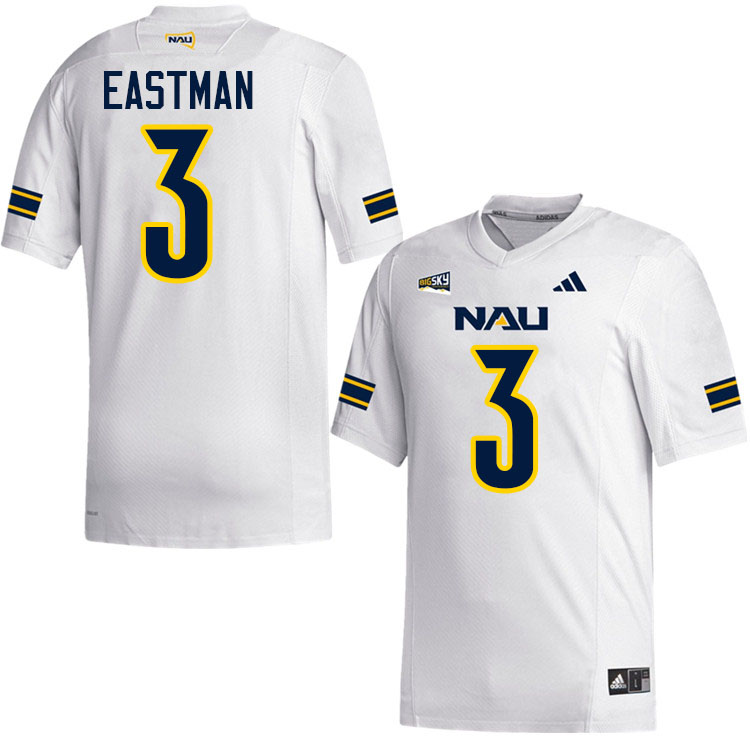 Northern Arizona Lumberjacks #3 Isaiah Eastman College Football Jerseys,Uniforms Stitched-White